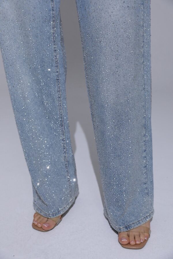 Glitter Wide Leg Jeans Blauw - Afbeelding 3