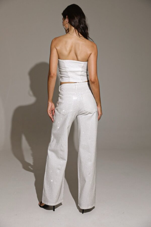 Glitter Wide Leg Jeans White - Afbeelding 3
