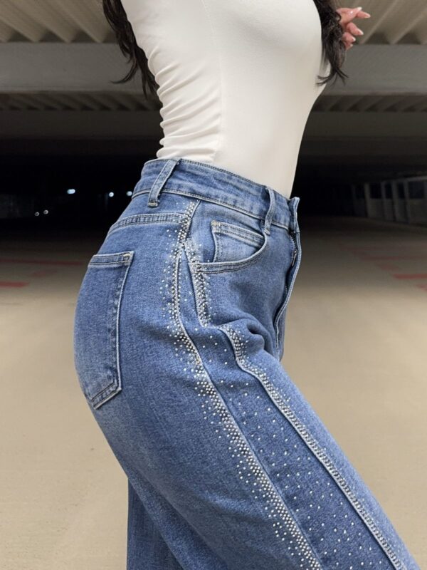 Glitter Jeans Blauw (7356-1) PRE-ORDER 16/9 - Afbeelding 2