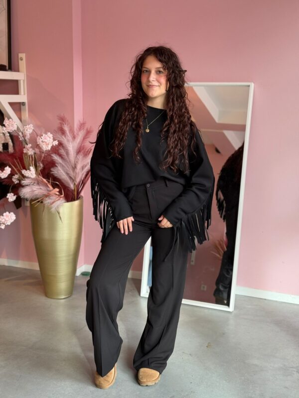 Fringe Sweater Zwart